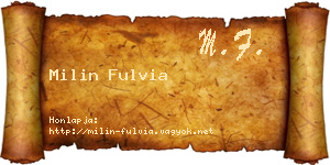 Milin Fulvia névjegykártya